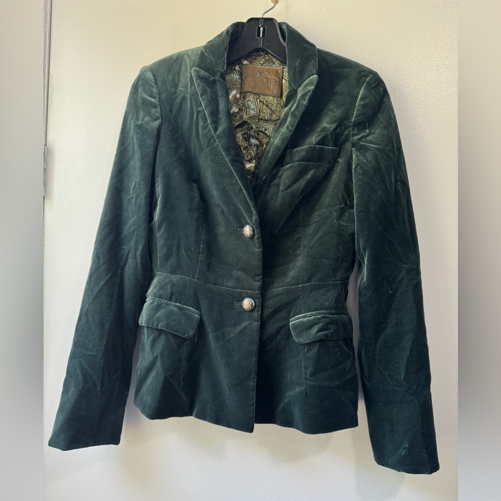 Etro Dark Green Velvet Blazer